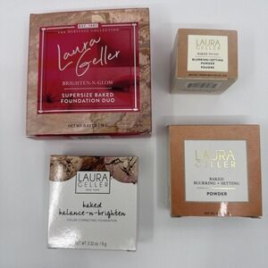 Laura Geller Baked Foundation Setting Powder Lot Of 4 Light/Medium New In Box